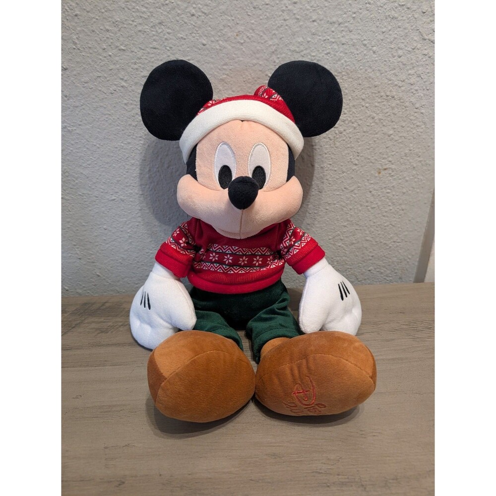Disney Store Mickey Mouse Holiday Plush 2022 Christmas 16 in Tag Removed